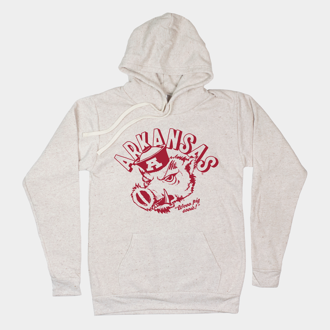 Classic Vintage Arkansas Razorbacks Hoodie with Hog Call Chant