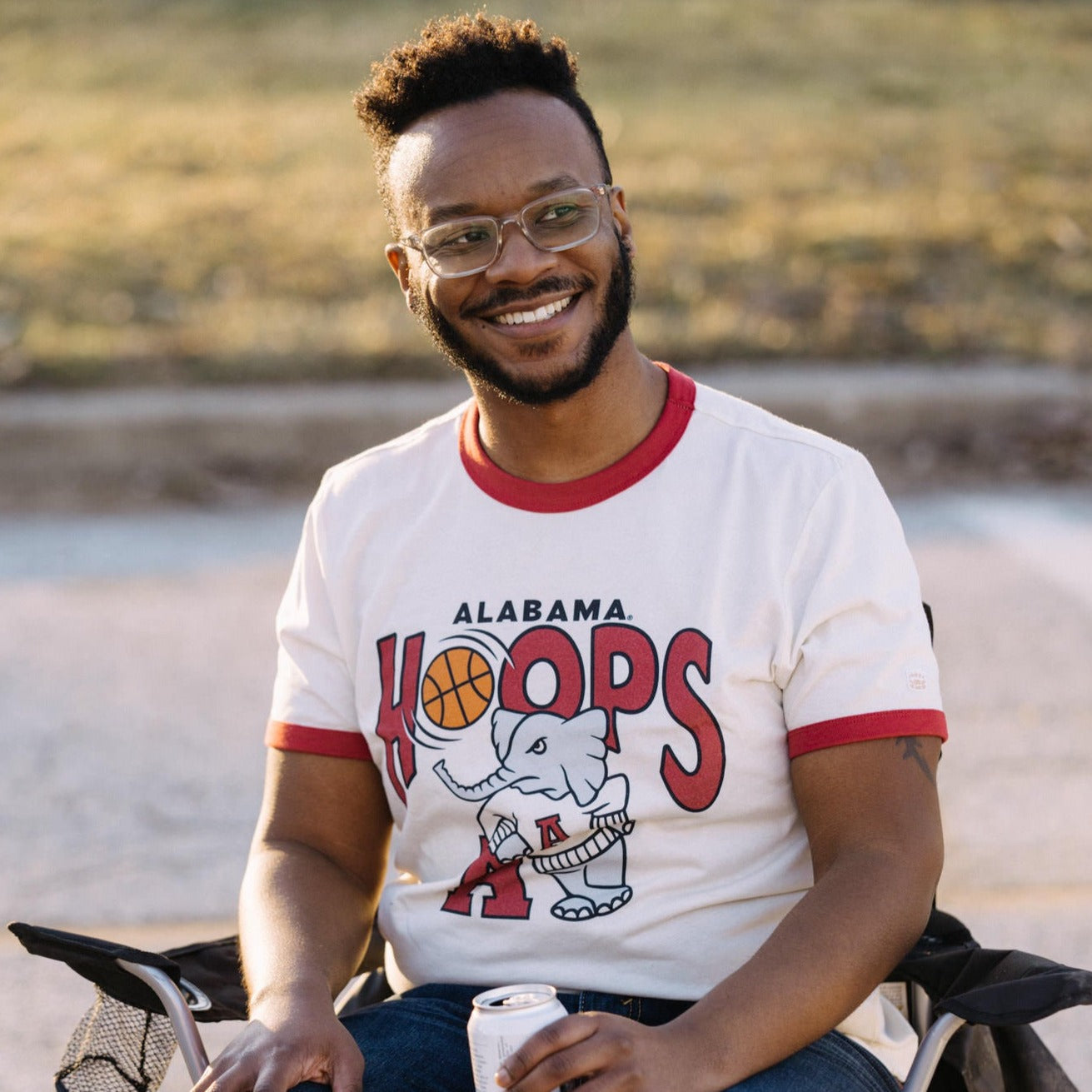 Show Your Alabama Crimson Tide Pride with Hoops Ringer Tee