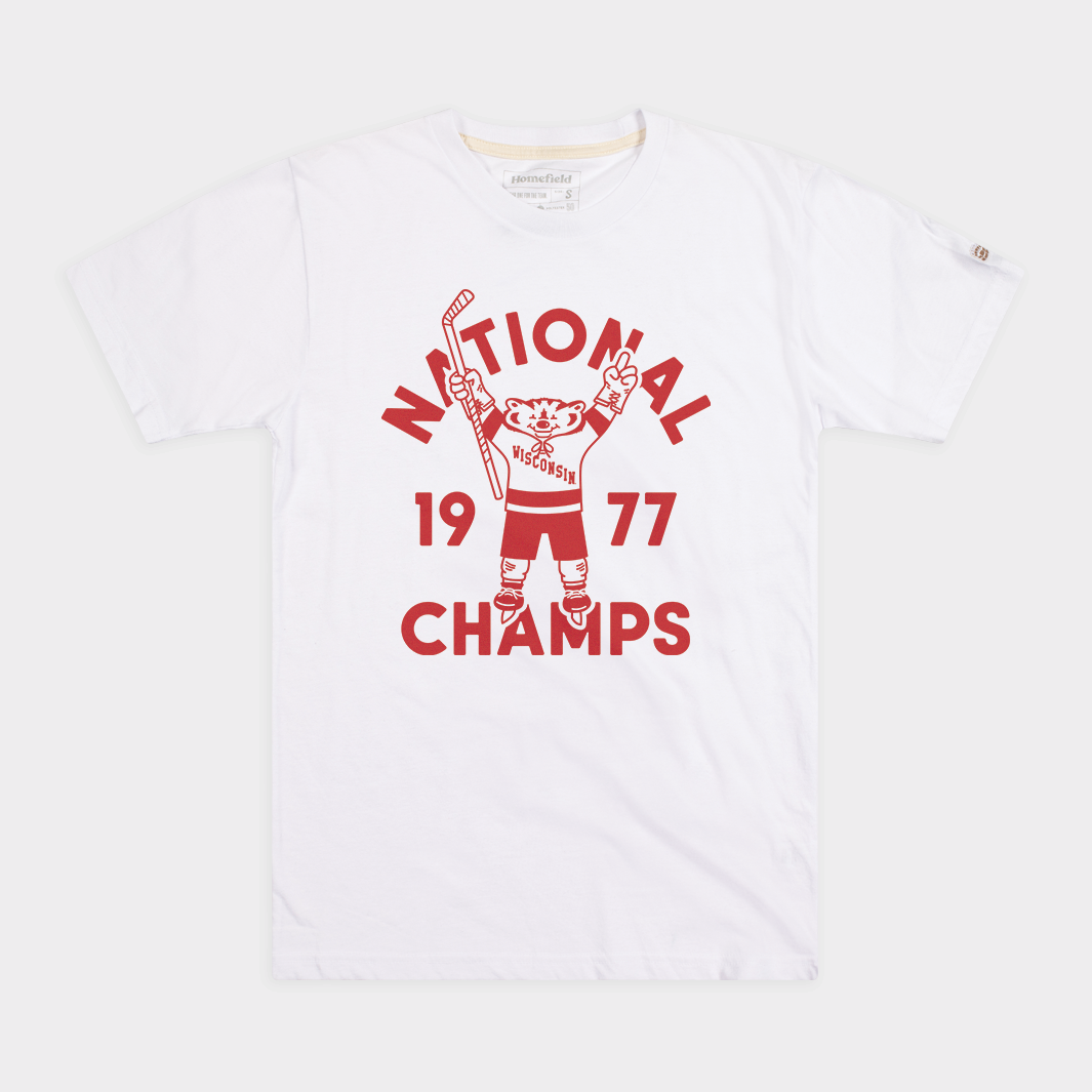 Celebrate the 1977 Wisconsin Hockey National Champs with This Tee