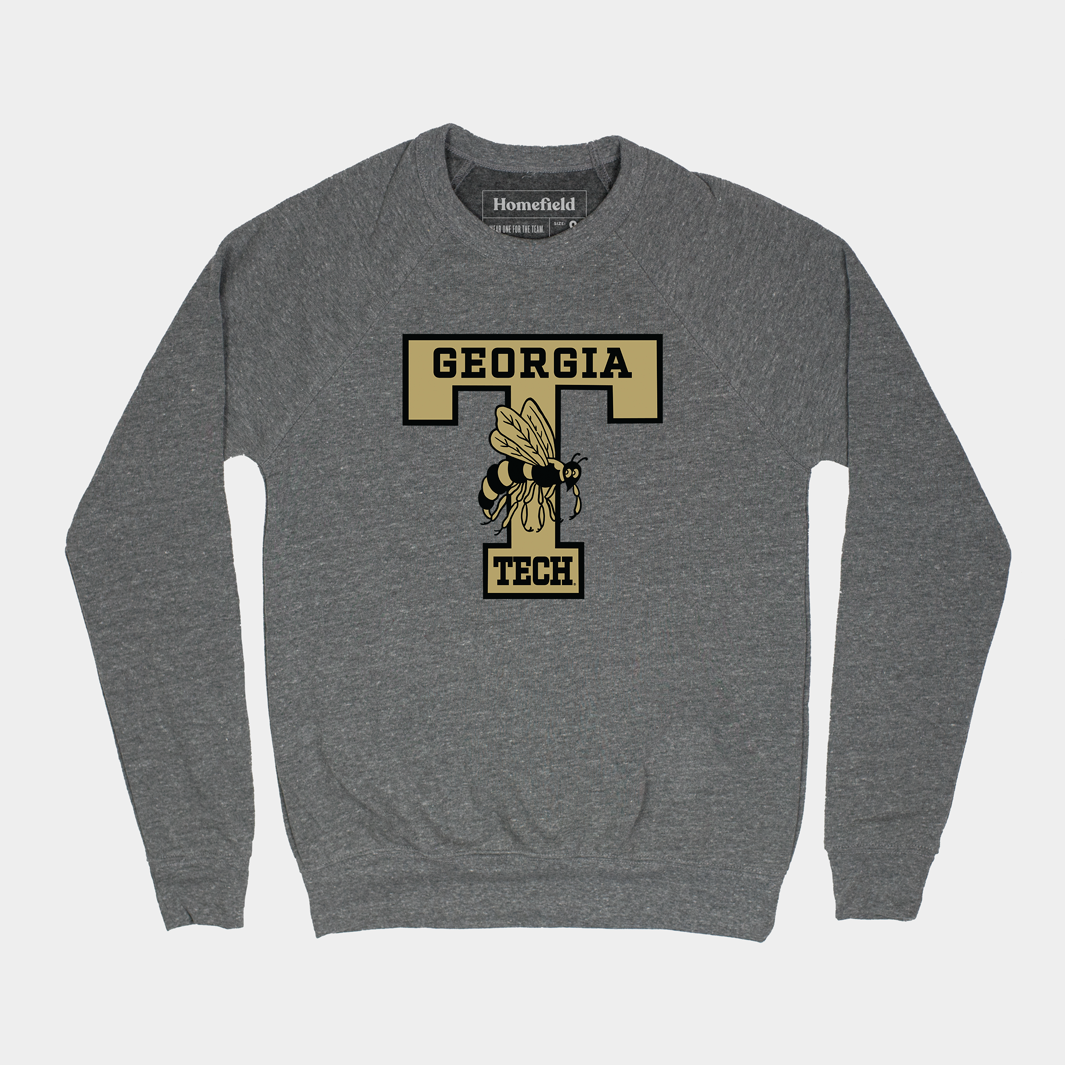 Georgia Tech Vintage Crewneck Sweatshirt with Classic Logo