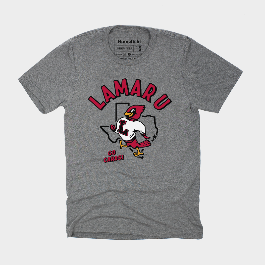 Vintage Lamar U Cardinal Tribute Grey Tee