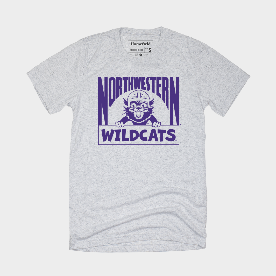 Vintage Northwestern Wildcats Football Mascot Tee - Willie the Wildcat