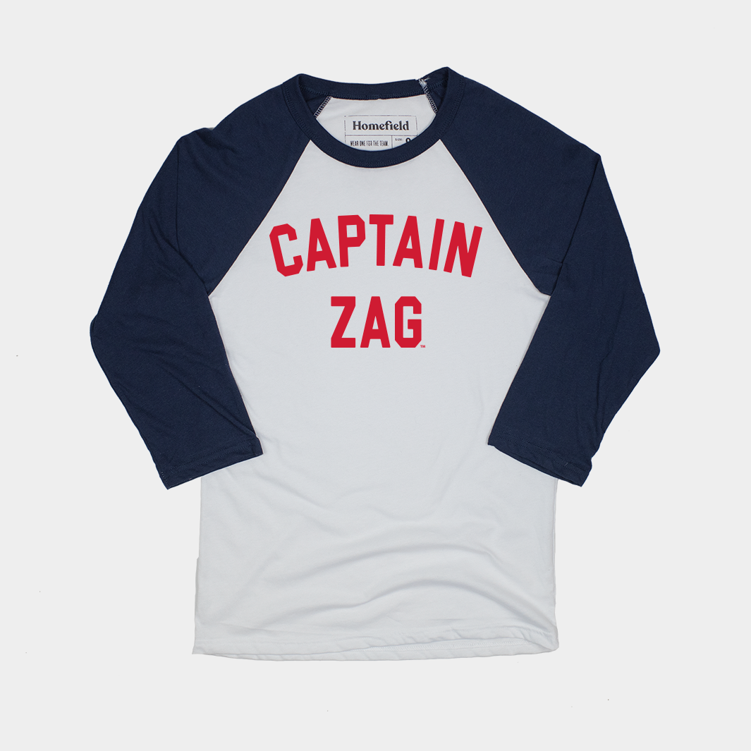 Gonzaga Captain Zag Vintage Tribute Baseball Tee