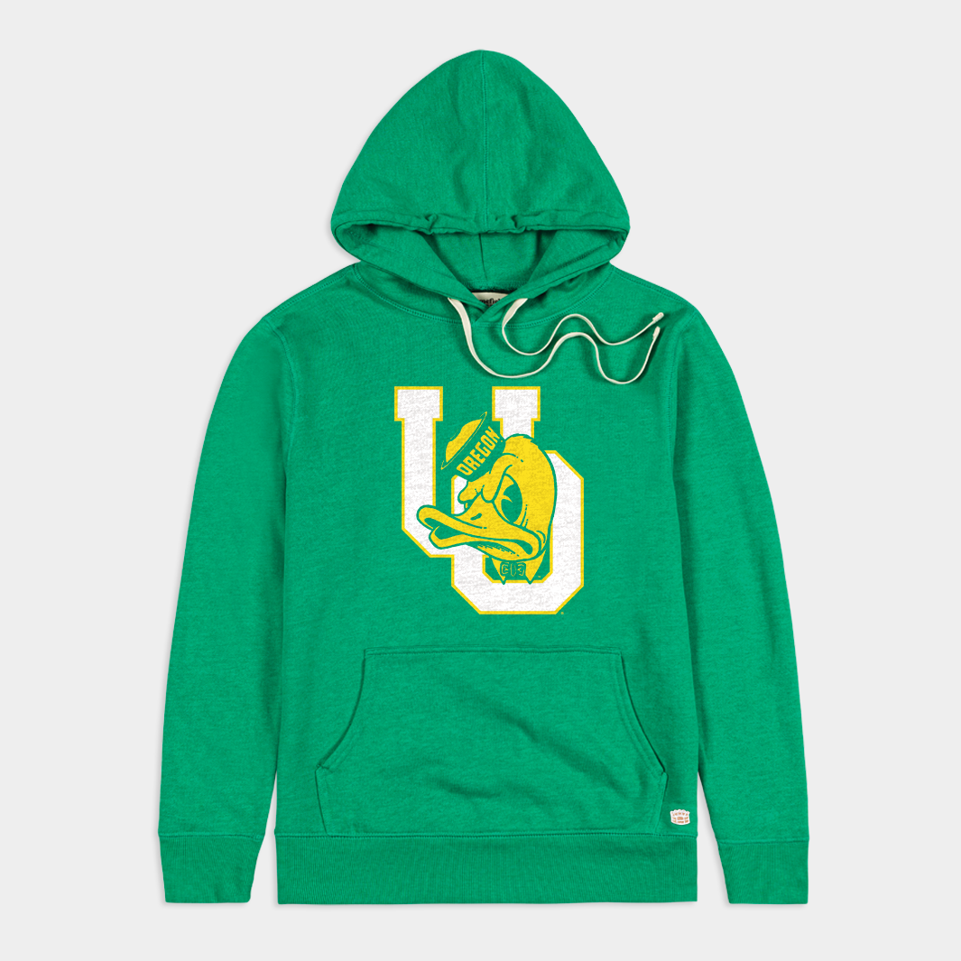 Vintage Oregon Ducks Logo Hoodie with Interlocked UO