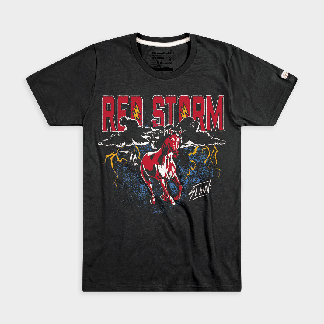 Revive the 90s: St. John's Red Storm Vintage Mustang Tee