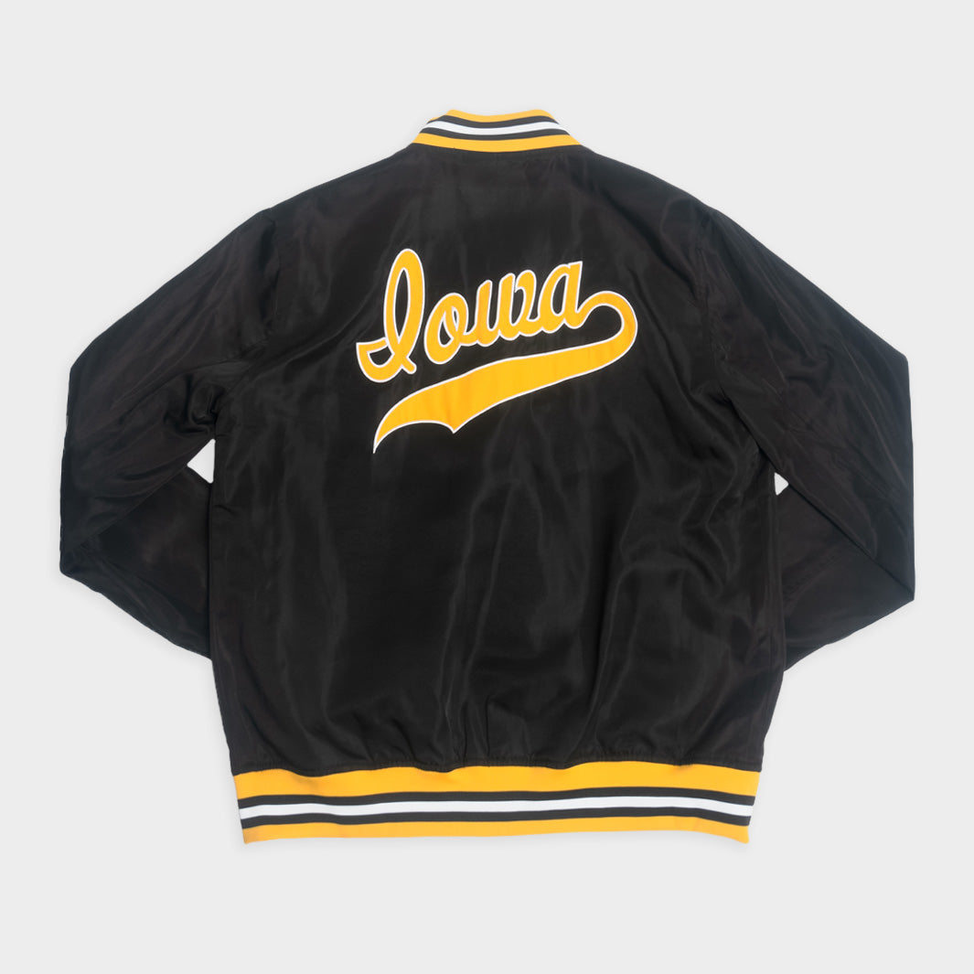 Show Your Iowa Pride with the Vintage Script Bomber Jacket