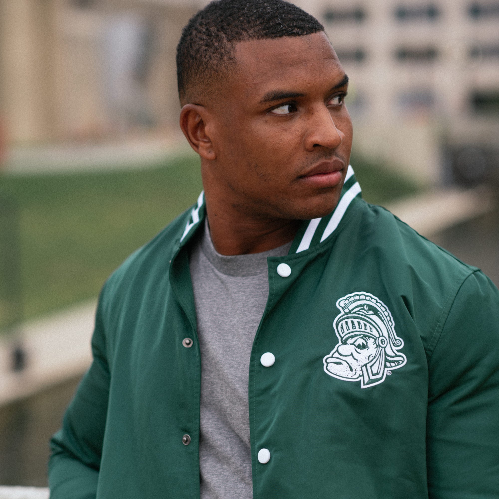 Show Your Spartan Pride with the Michigan State Script Bomber Jacket