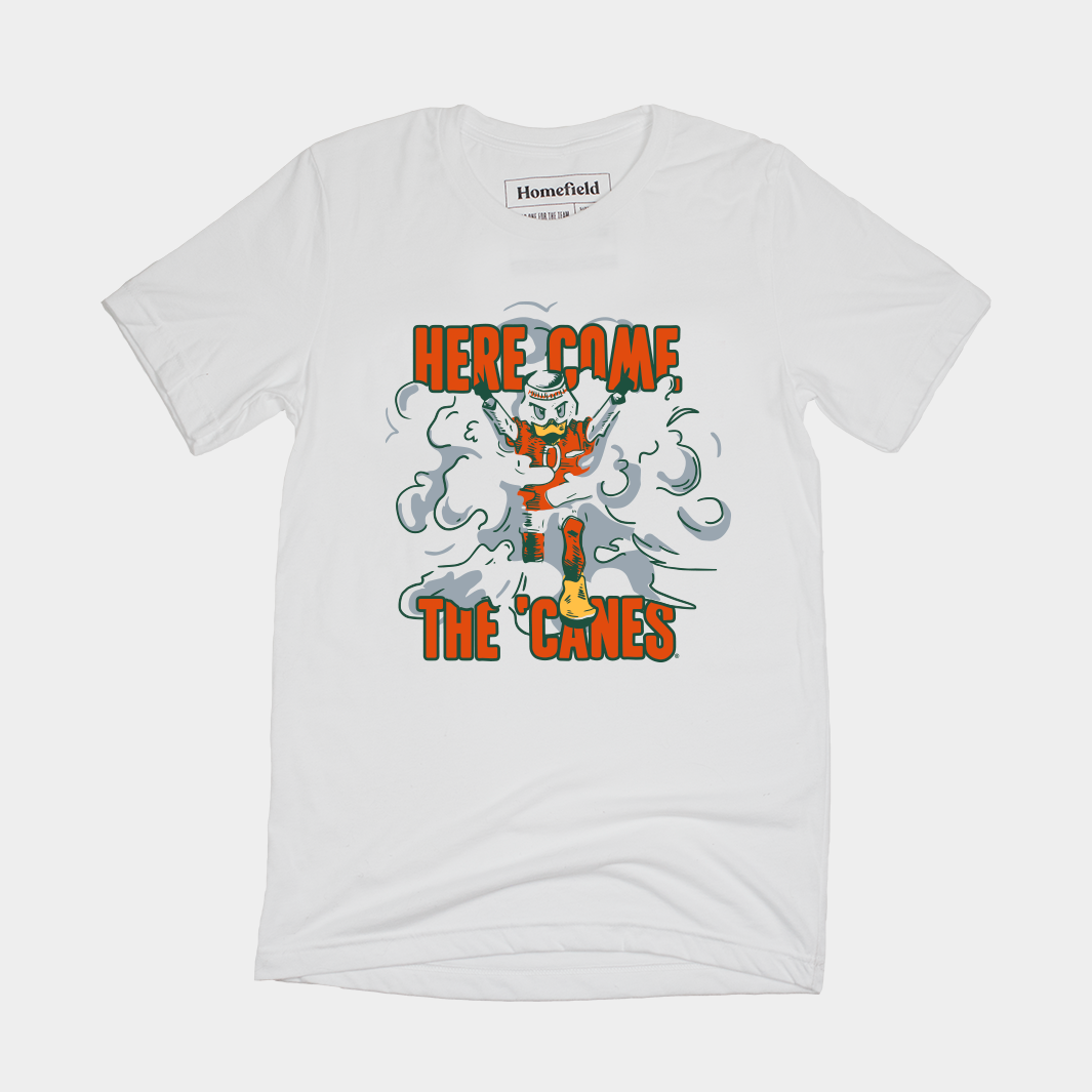 Get the Miami Football Spirit with the ¡®Canes Retro Smoke Tee