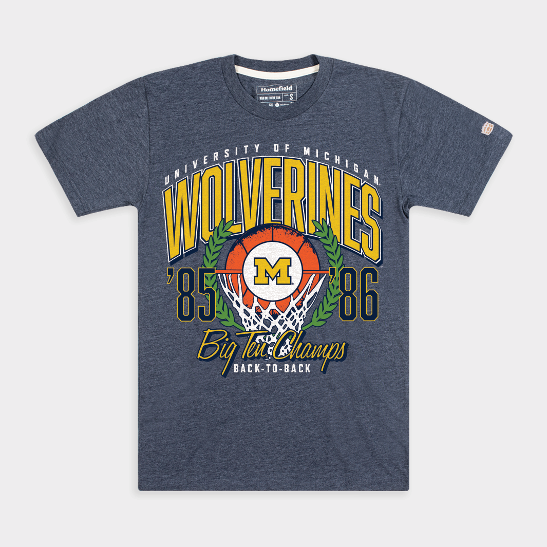 Champions Tee: Michigan Basketball's 1985 - 86 Big Ten Glory