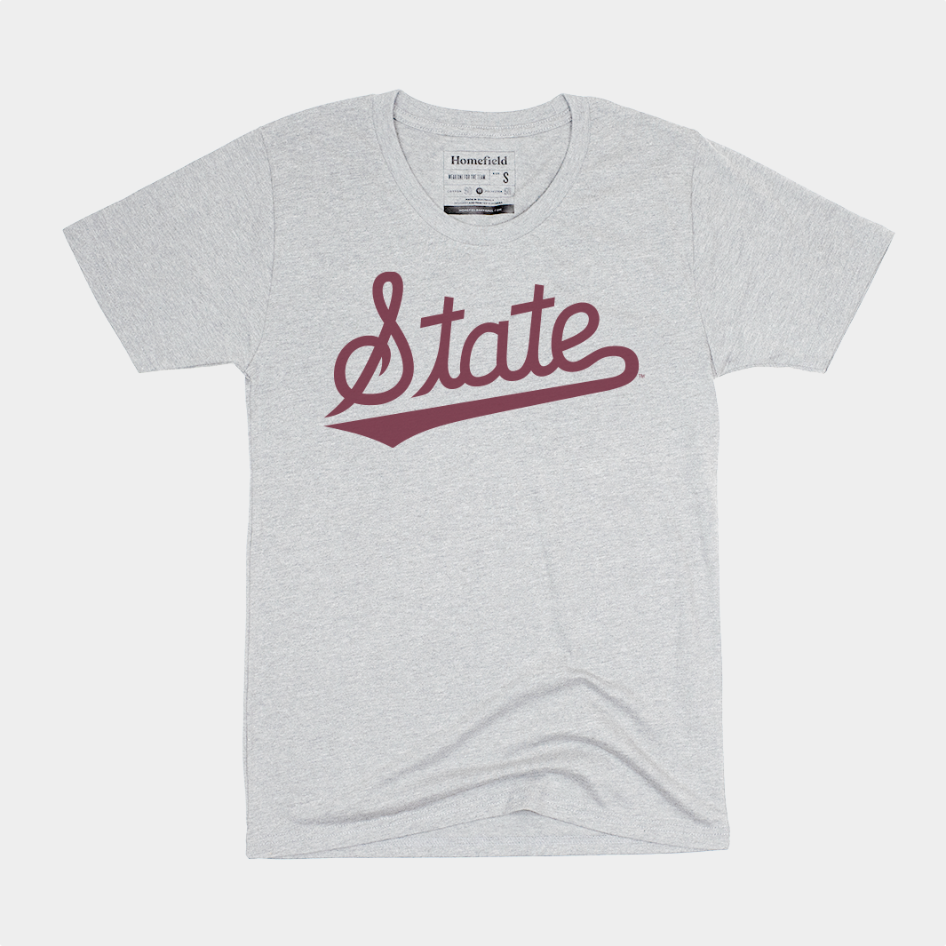 Show Your Mississippi State Pride with This Baseball Script Women's Tee