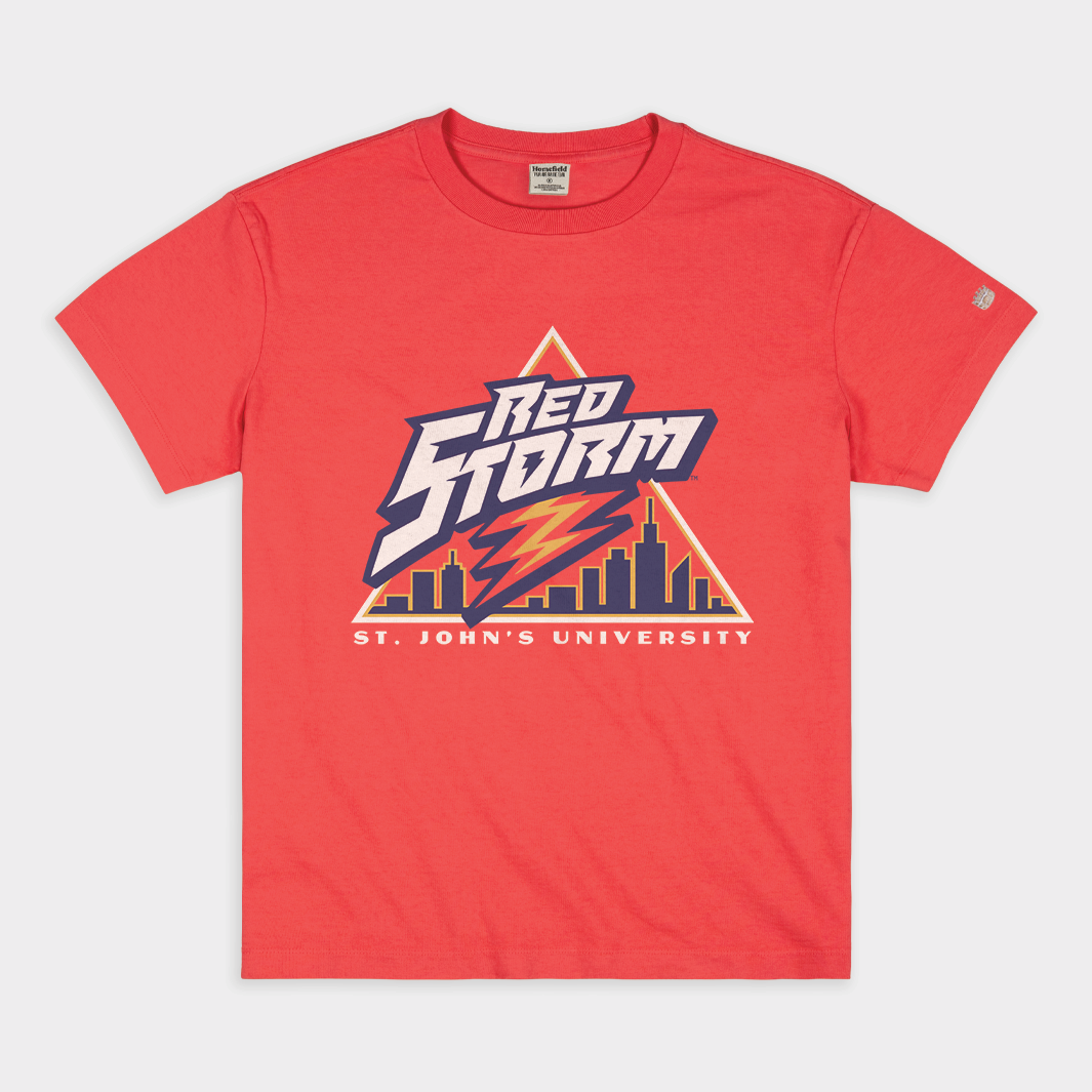St. John's Red Storm Vintage Heavyweight Tee - A Blast from the Past!