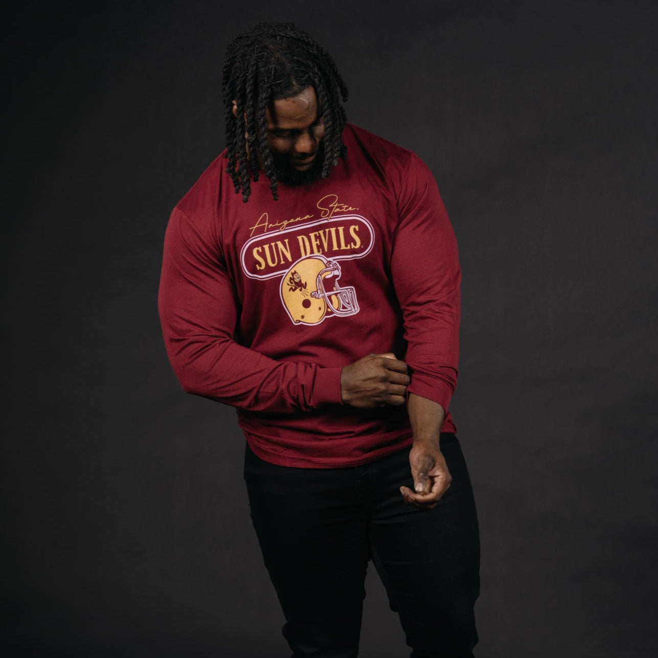 Relive the Glory: ASU Sun Devils Vintage 90s Football Long Sleeve