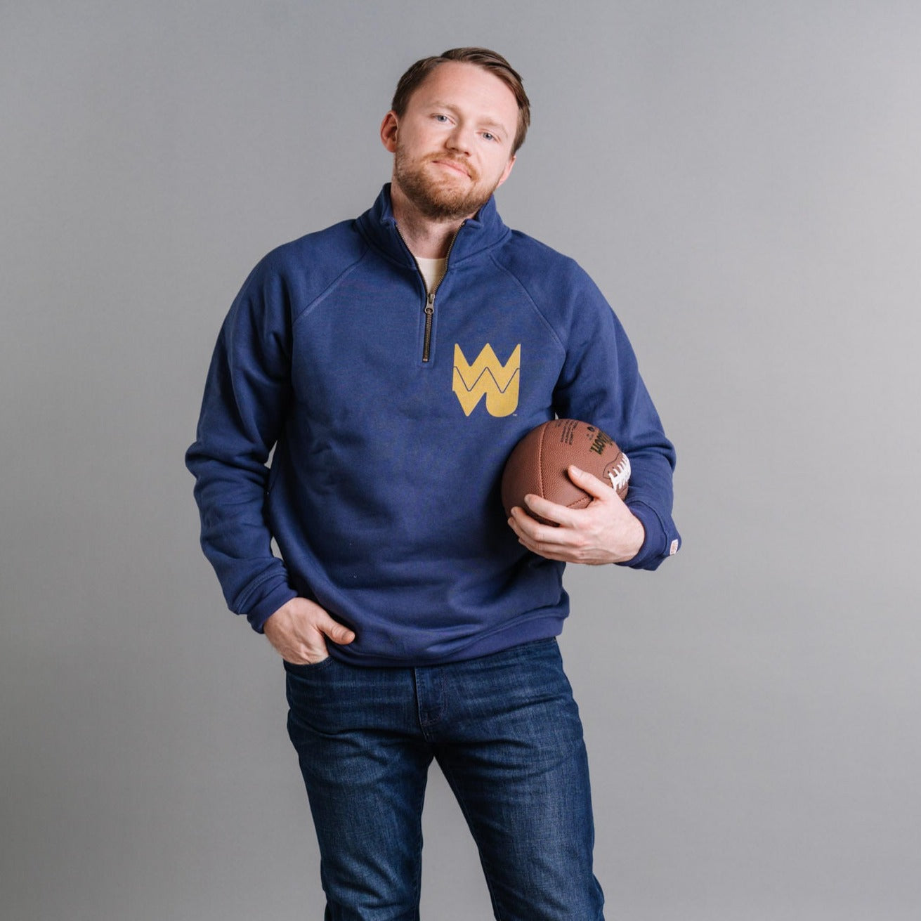 WVU Vintage Logo Quarter Zip - Stand Out in Style