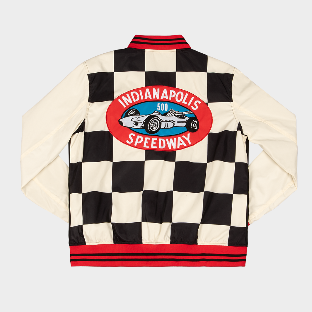 Rev up your style with the IMS Indianapolis 500 Checkered Flag Bomber Jacket