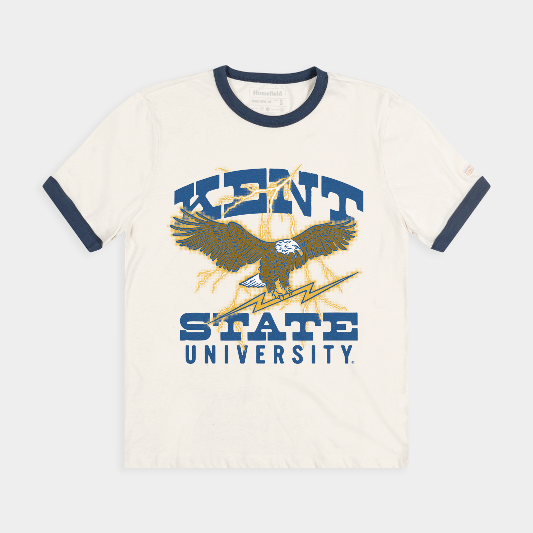 Kent State Golden Flashes '90s Retro Ringer Tee with Lightning