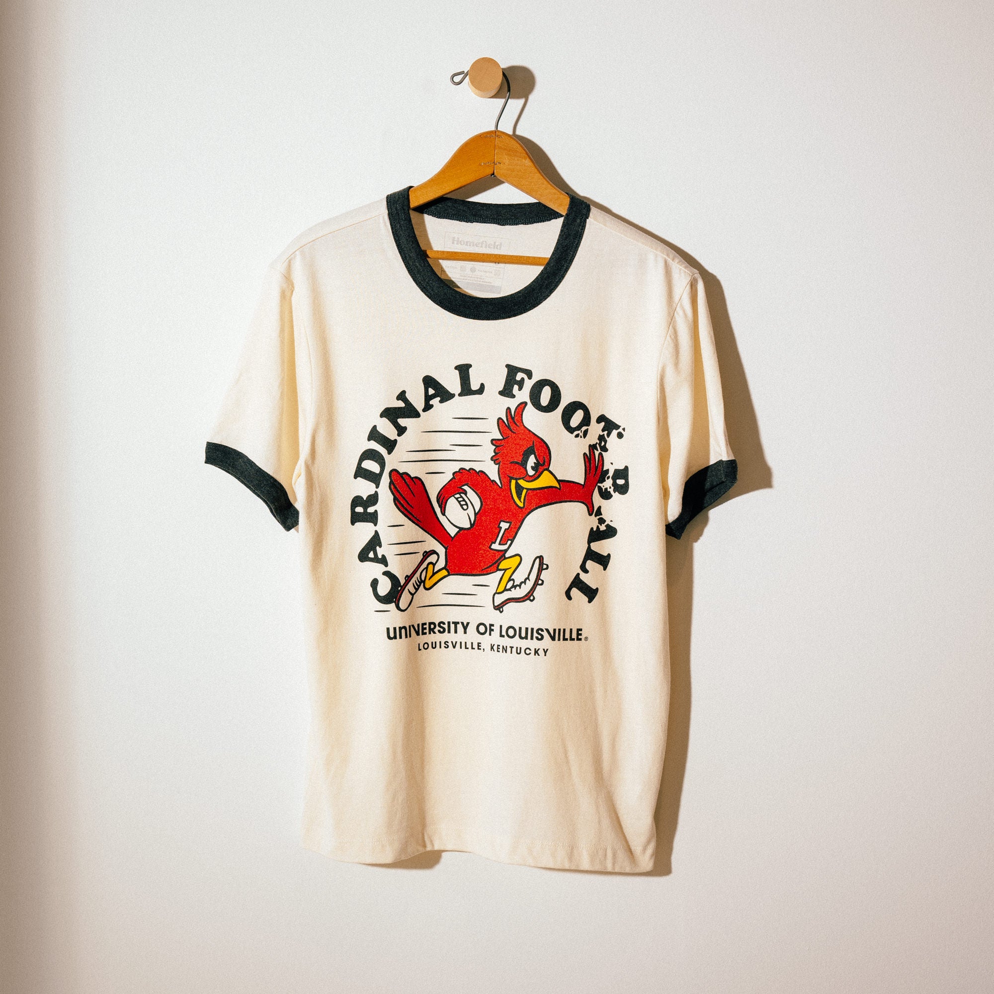 Louisville Cardinals 1968 Vintage Football Ringer Tee - A Blast from the Past!