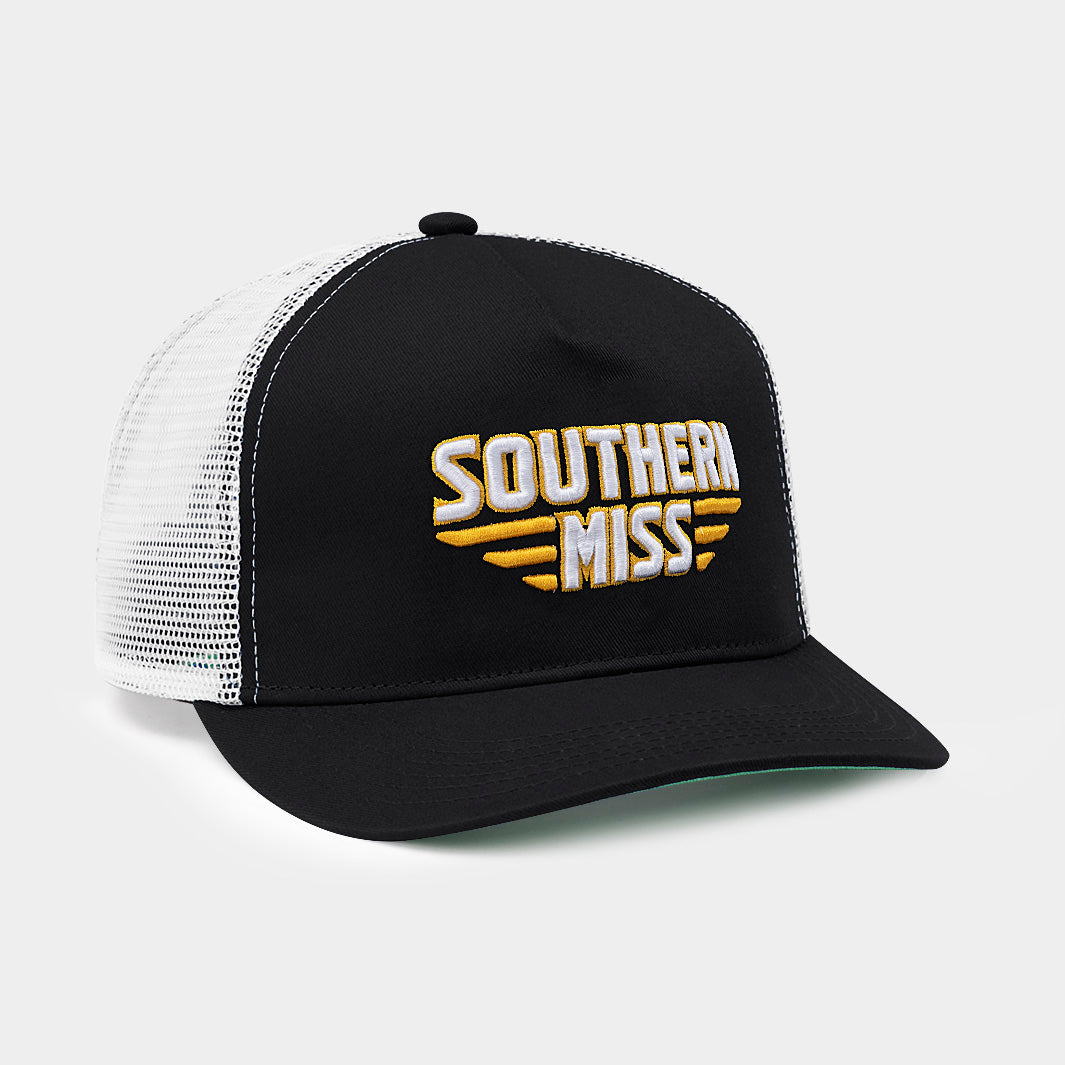 Southern Miss Retro Wordmark Trucker Hat - A Piece of Golden Eagles History