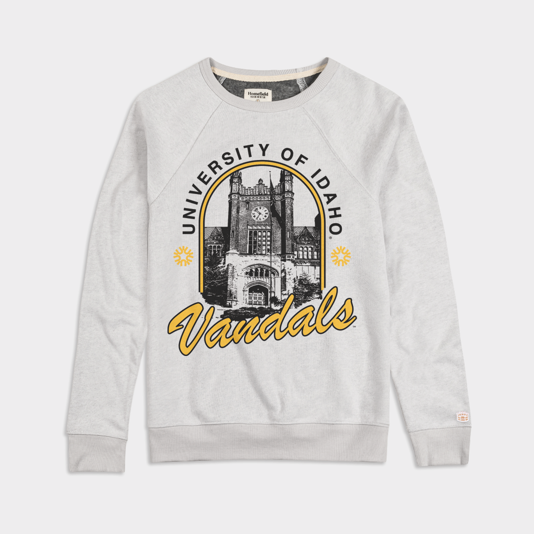Show Your Idaho Vandals Pride with Our Retro Campus Illustration Crewneck