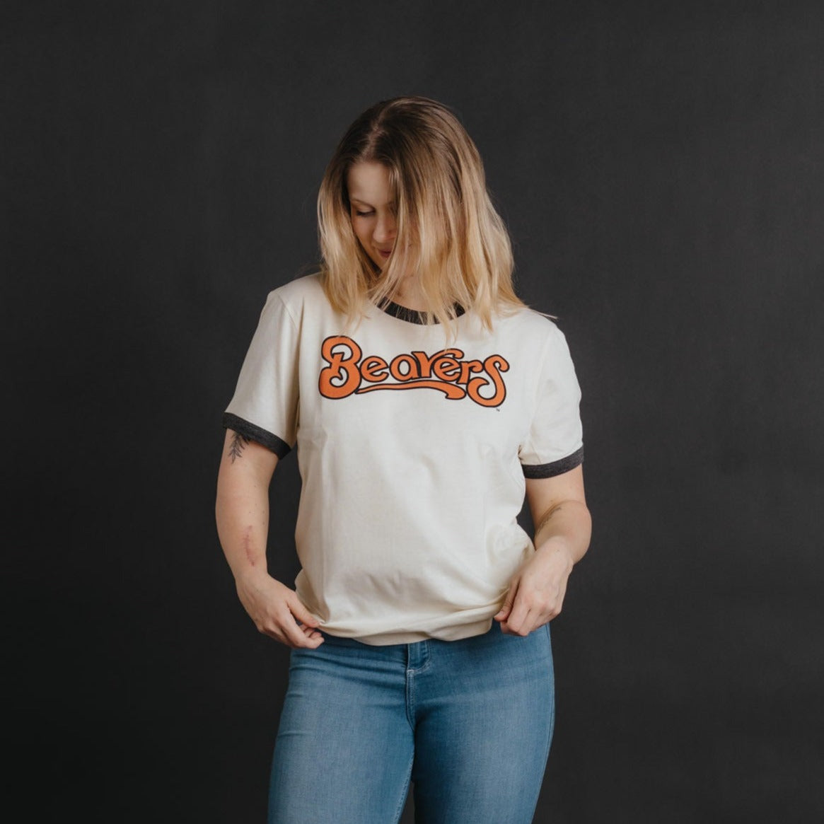 Retro Charm: Oregon State Beavers Baseball Script Tee