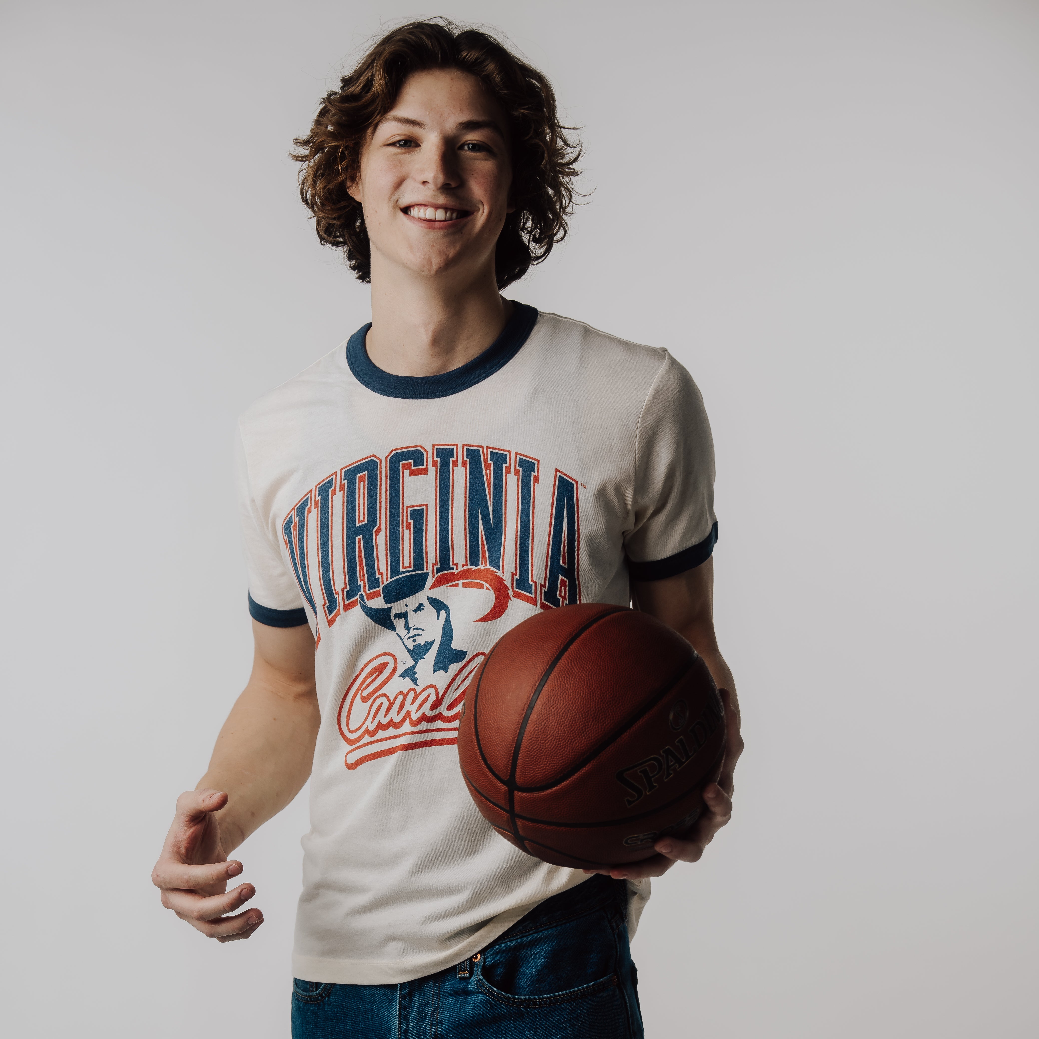 Unleash Your School Spirit with the Virginia Cavaliers Retro Mascot Logo Ringer Tee