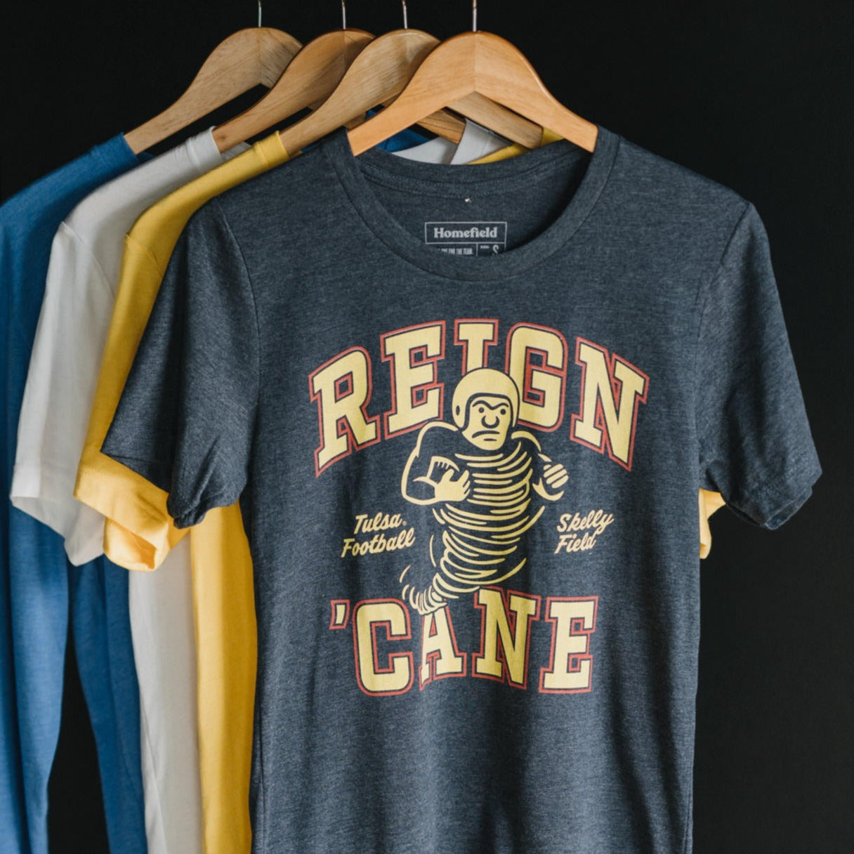 Tulsa Football 'Cane Tee - The Reigning Hurricane