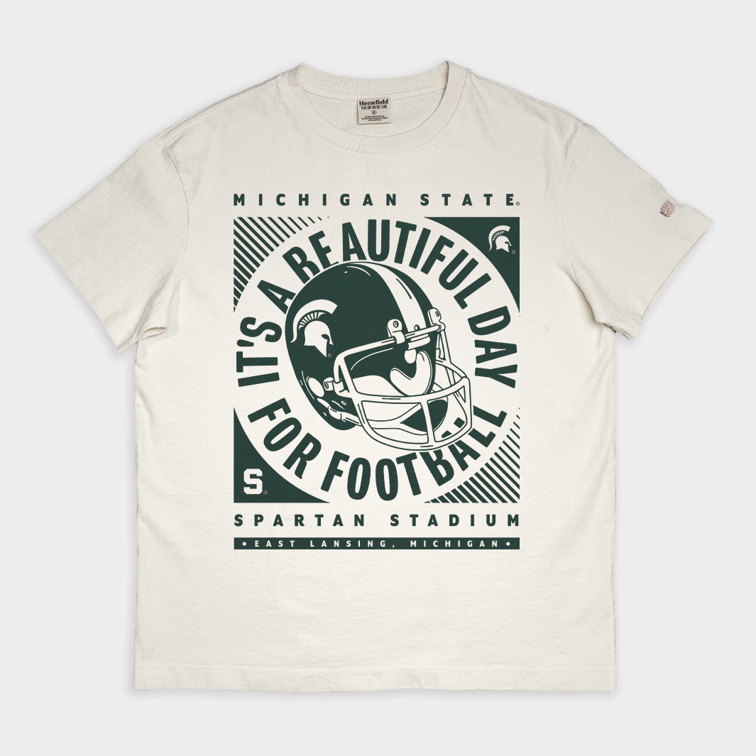 MSU: Celebrate Football's Glory with Our Vintage Heavyweight Tee