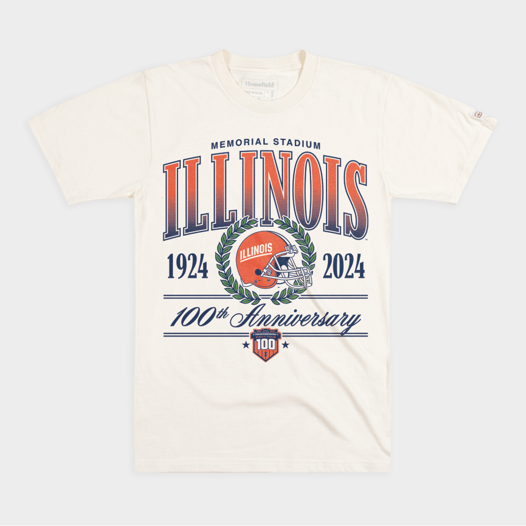 Celebrate 100 Years of Illinois Football Memorial Stadium with This Centennial Tee