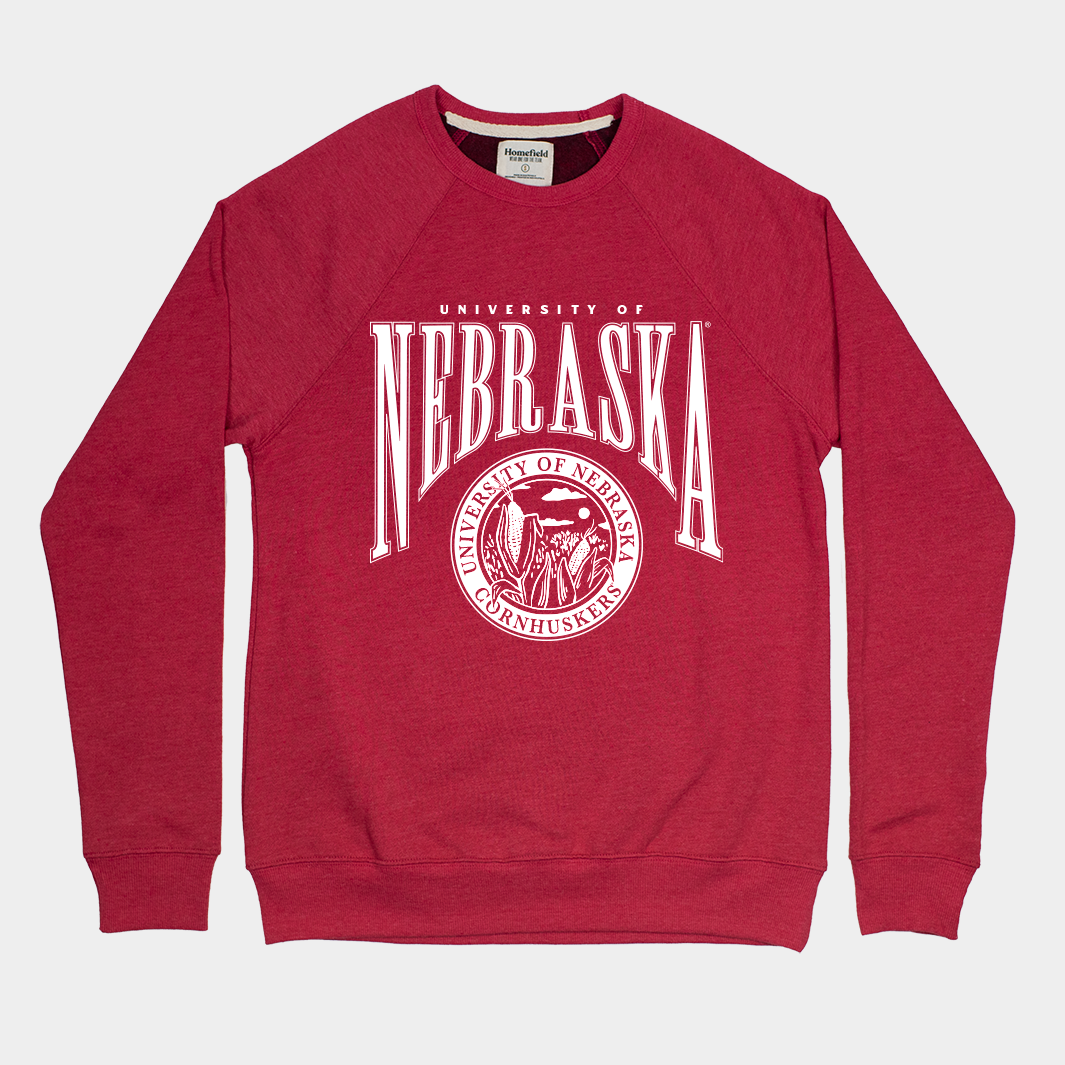 Nebraska Cornhuskers Vintage-Inspired Throwback Crest Crewneck