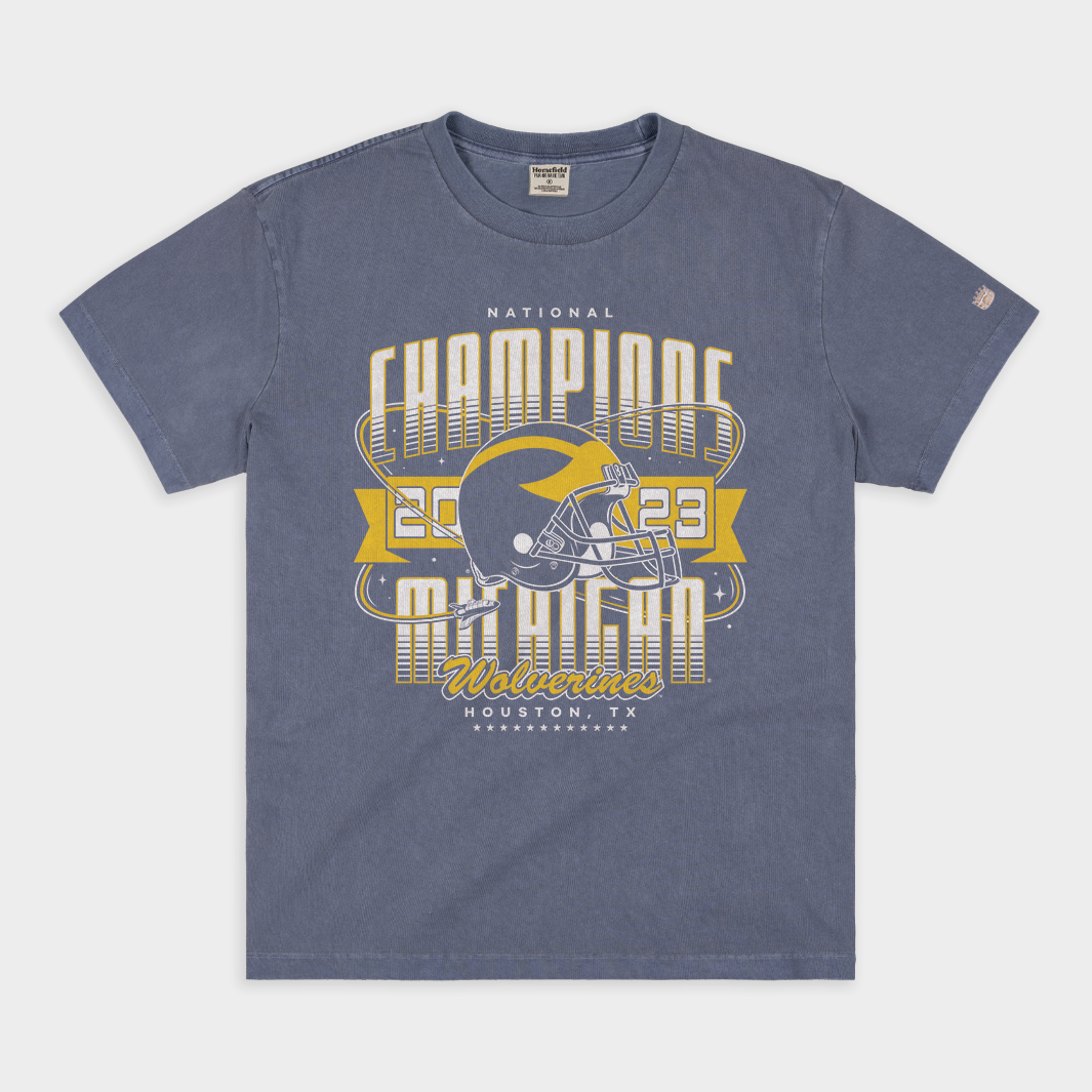 Celebrate Michigan Football's 2023 Championship Victory with This Vintage Heavyweight Tee