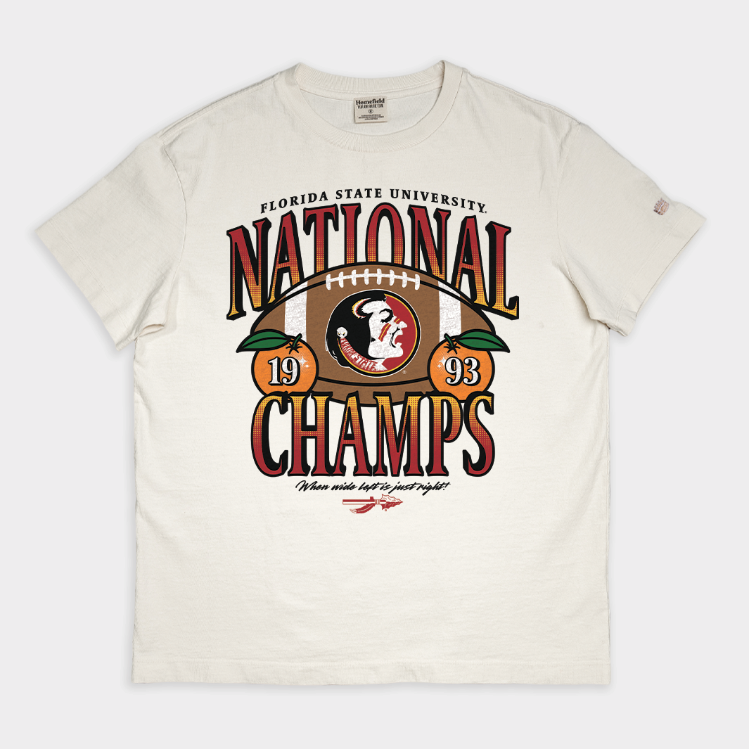 1993 Florida State Football National Champs Vintage Heavyweight Tribute Tee