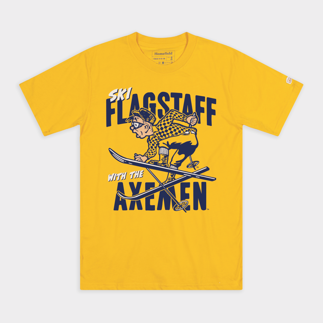 NAU Flagstaff Retro Skiing Tee - Northern Arizona Lumberjacks