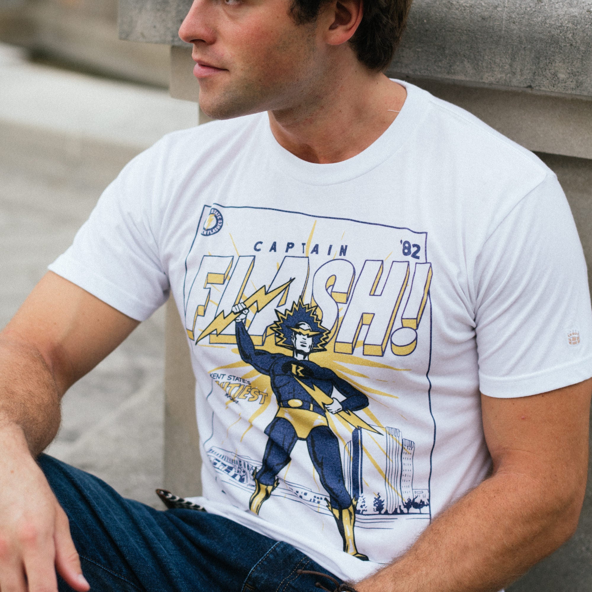 Relive Kent State's Glory! 1980's Captain Flash Vintage Tee