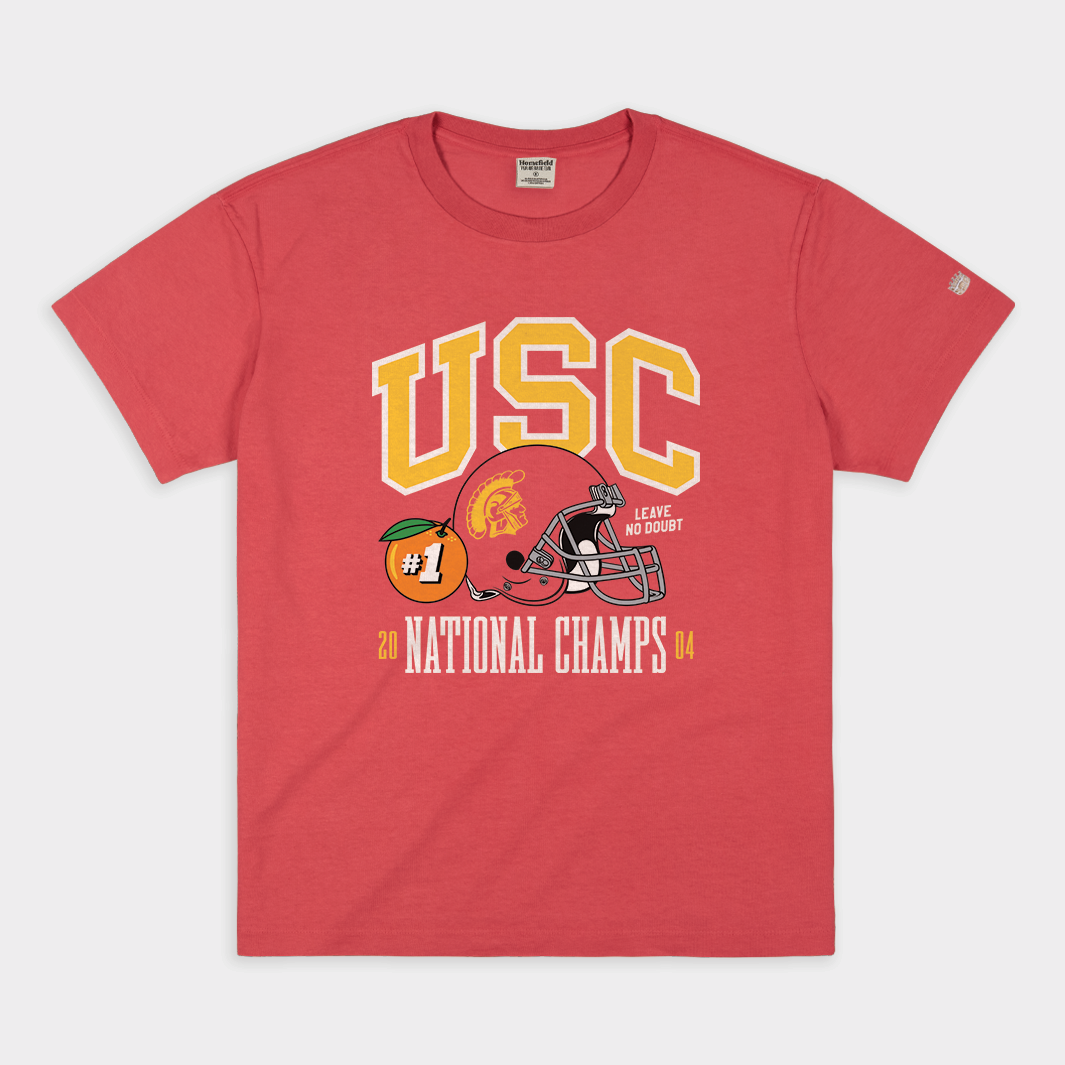 Relive the Glory: USC 2004 Retro National Champs Vintage Heavyweight Tee