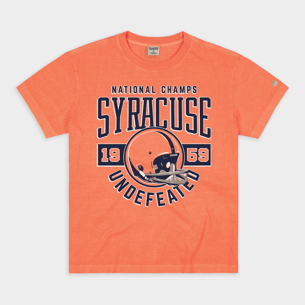 Syracuse Football 1959 National Champs: Relive the Glory with Our Vintage Heavyweight Tee