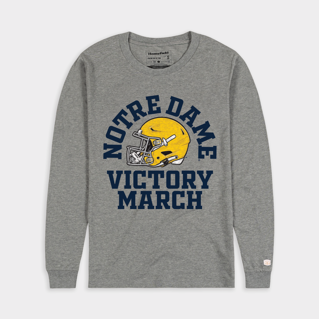 Notre Dame 2025 Victory March Commemorative Long Sleeve Helmet Shirt