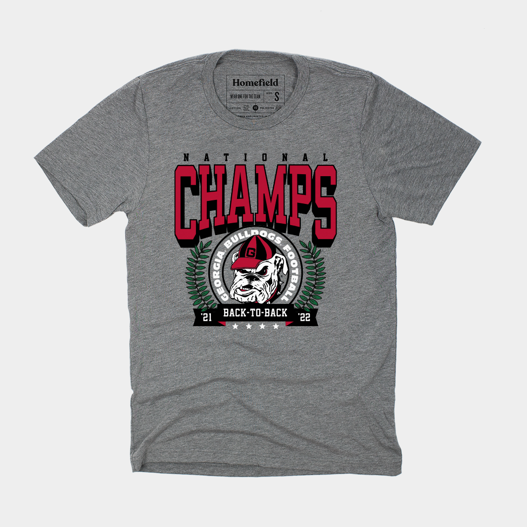 Georgia 2022 Back - to - Back National Champs Celebration Tee