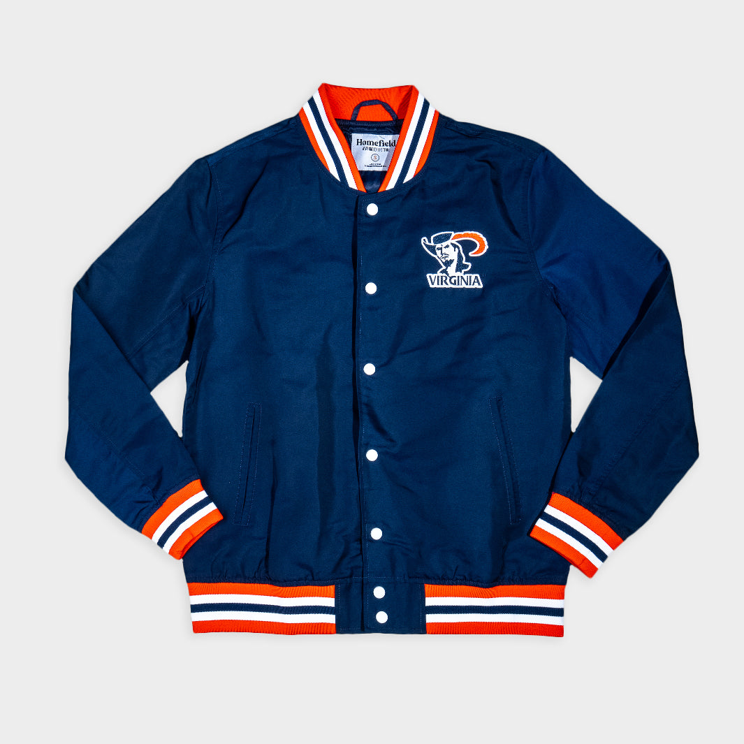 Show Your Cavalier Pride with the Retro Script Bomber Jacket