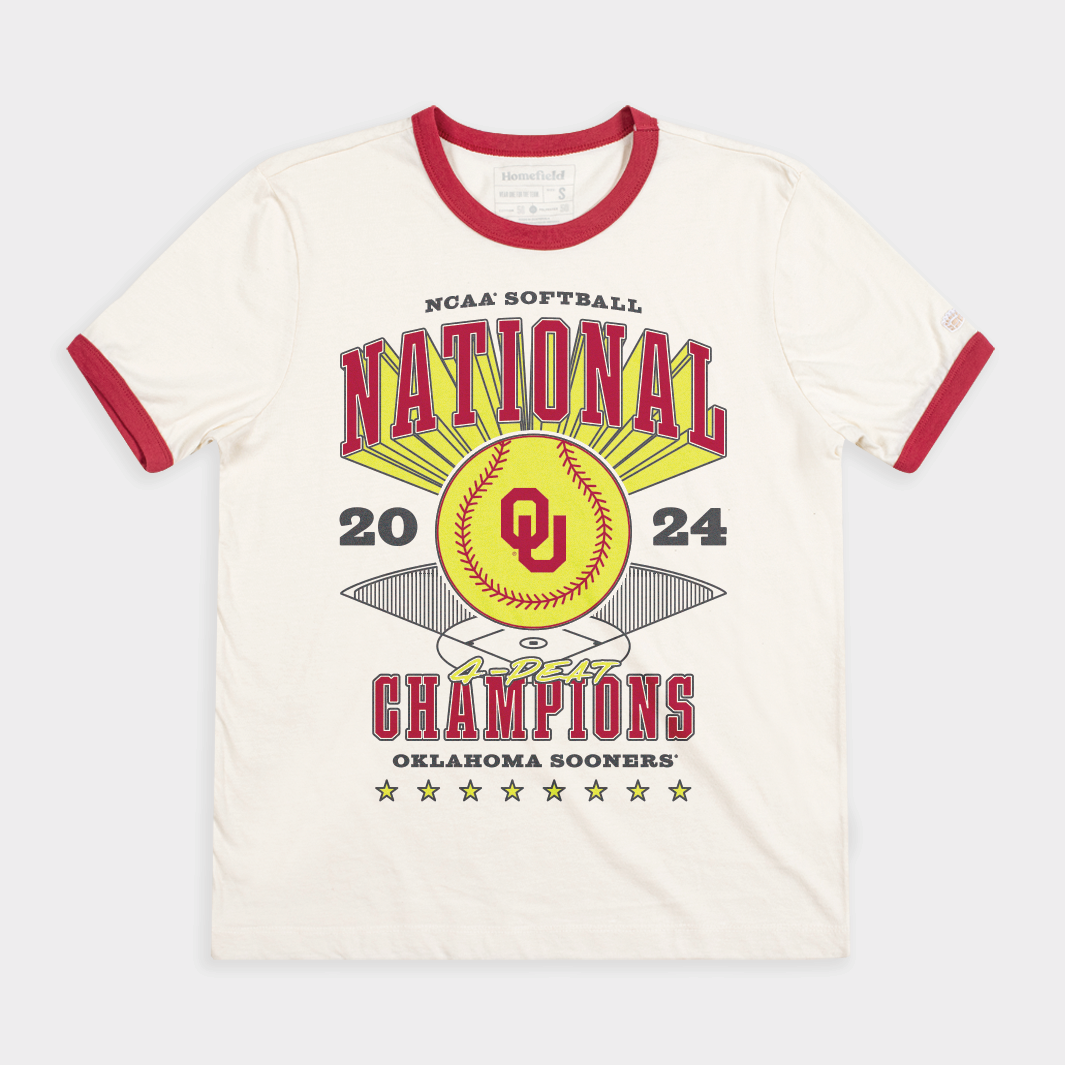 Celebrate Oklahoma Sooners' 2024 Softball National Championship with This Ringer Tee