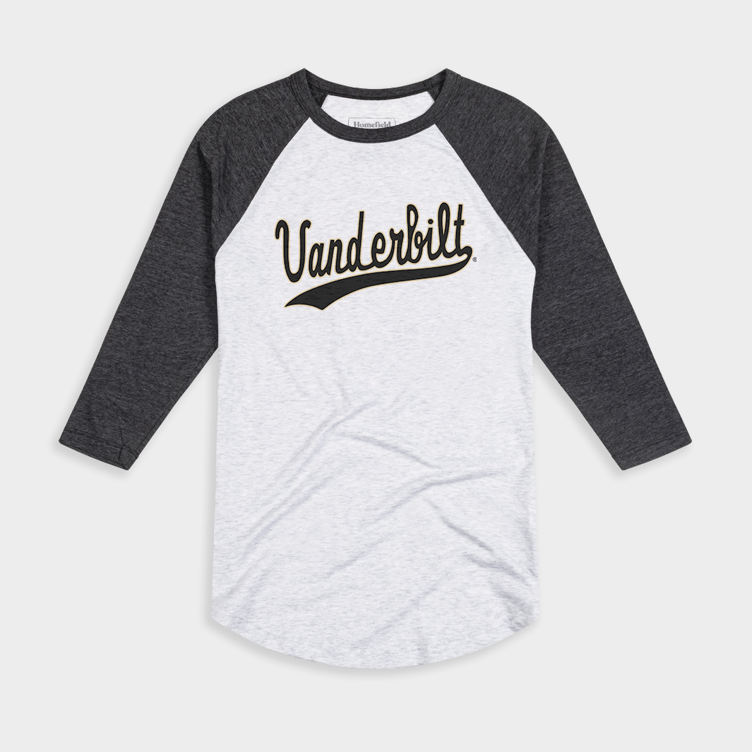Show Your Pride with Vintage Vanderbilt University Script Baseball Tee