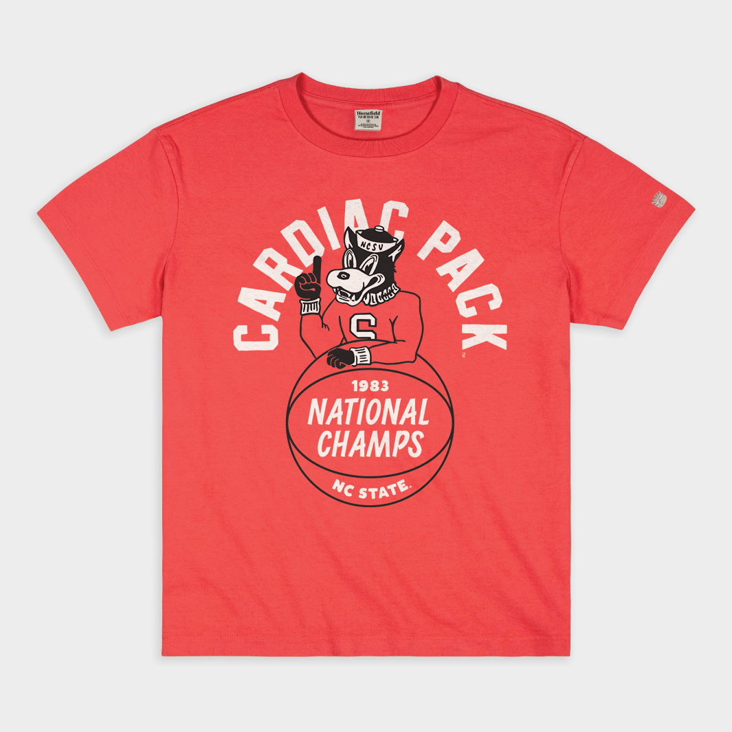 1983 NC State Cardiac Pack Champs Vintage Heavyweight Tribute Tee