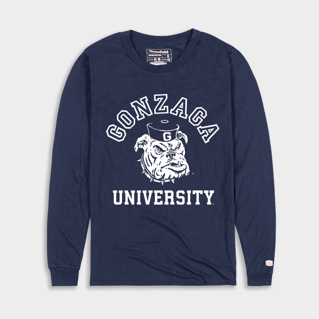 Gonzaga Vintage Scowling Bulldog Long Sleeve Shirt