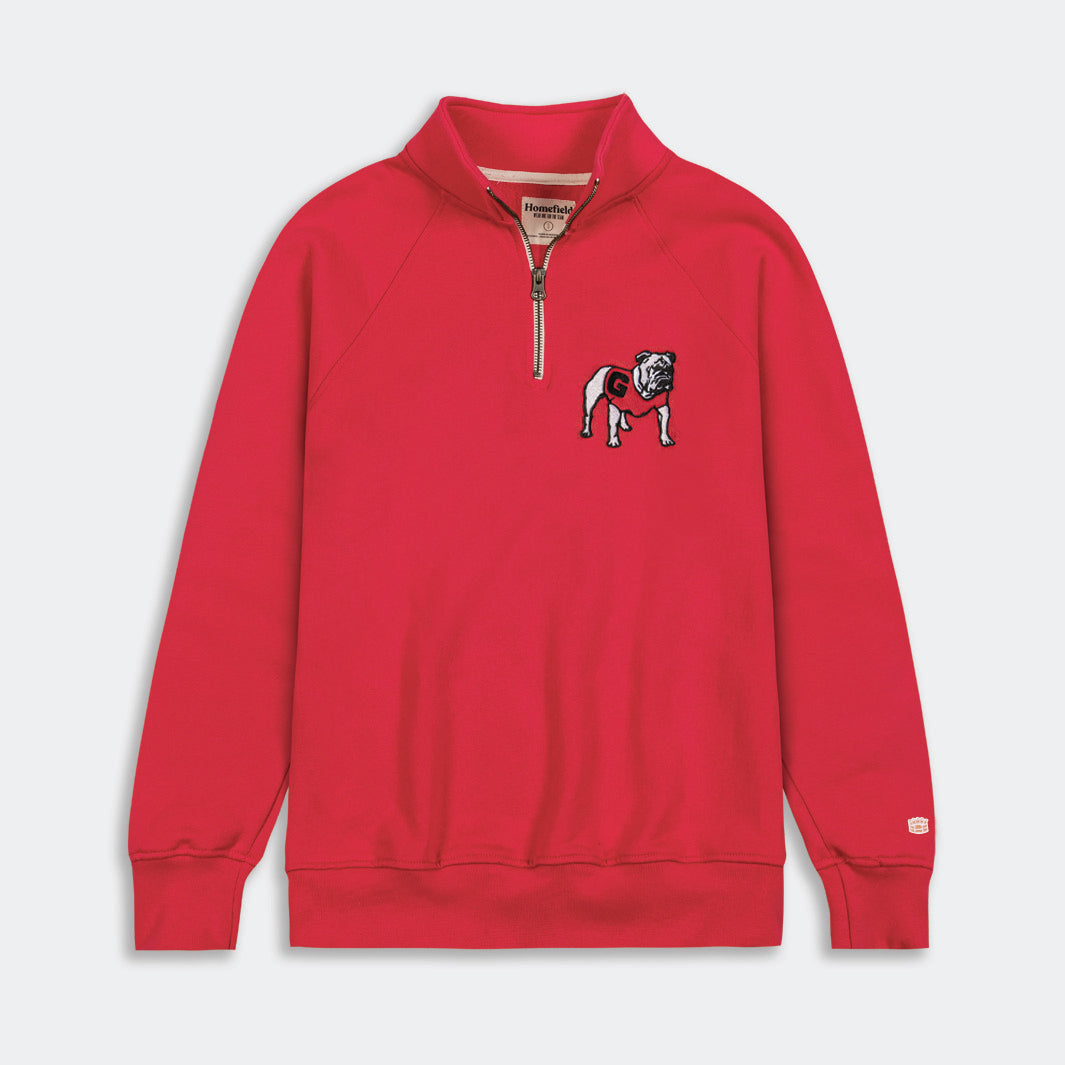 Georgia Bulldogs Retro Logo Quarter Zip Sweater