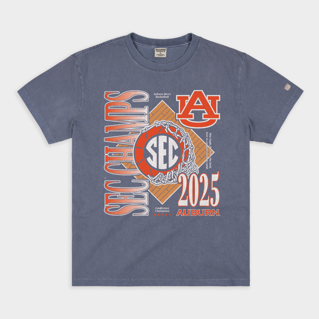 Auburn Men's 2024 - 2025 SEC Champs Basketball Heavyweight Tee - Celebrate Victory