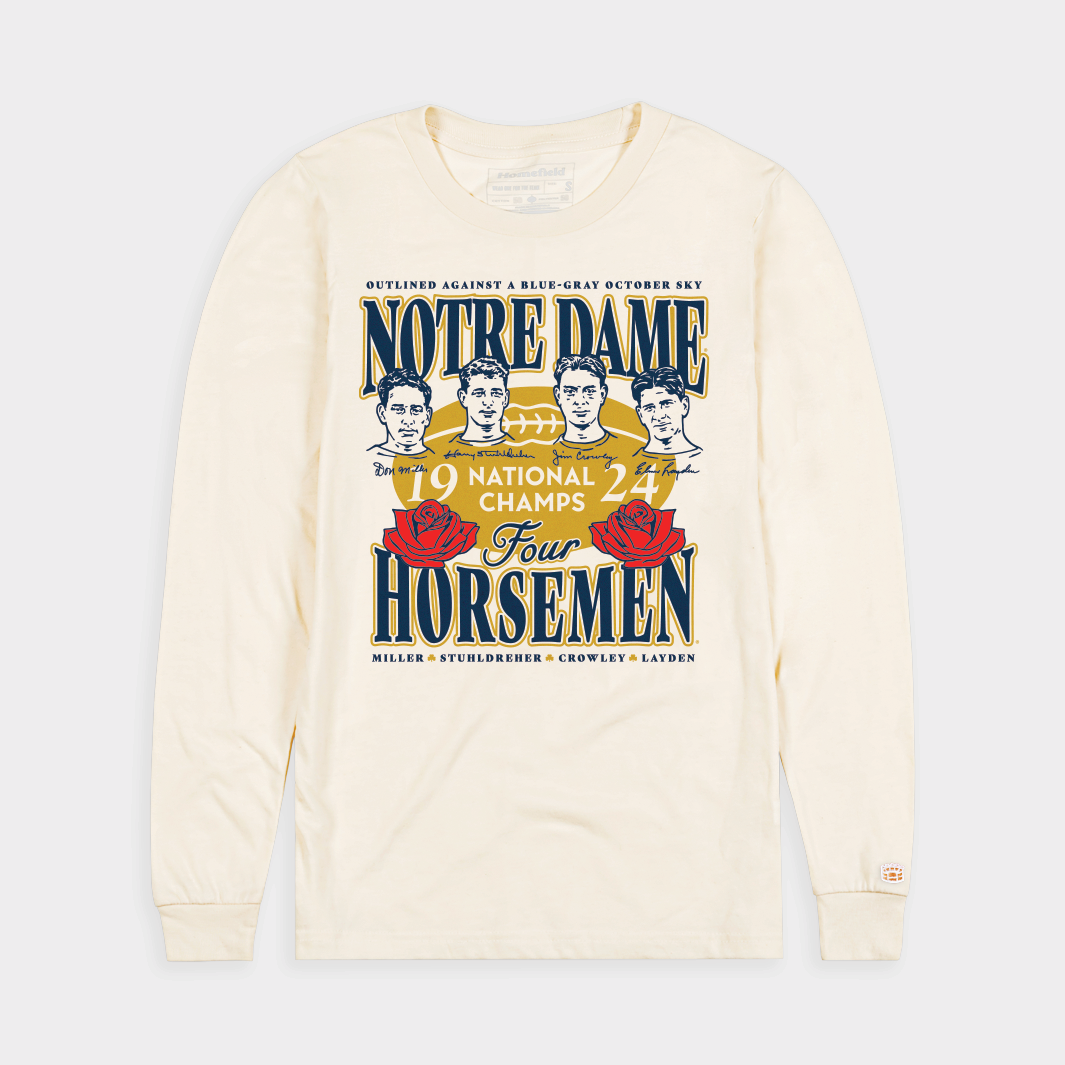 Notre Dame 1924 Four Horsemen Championship Long Sleeve Shirt - Celebrate Football History!