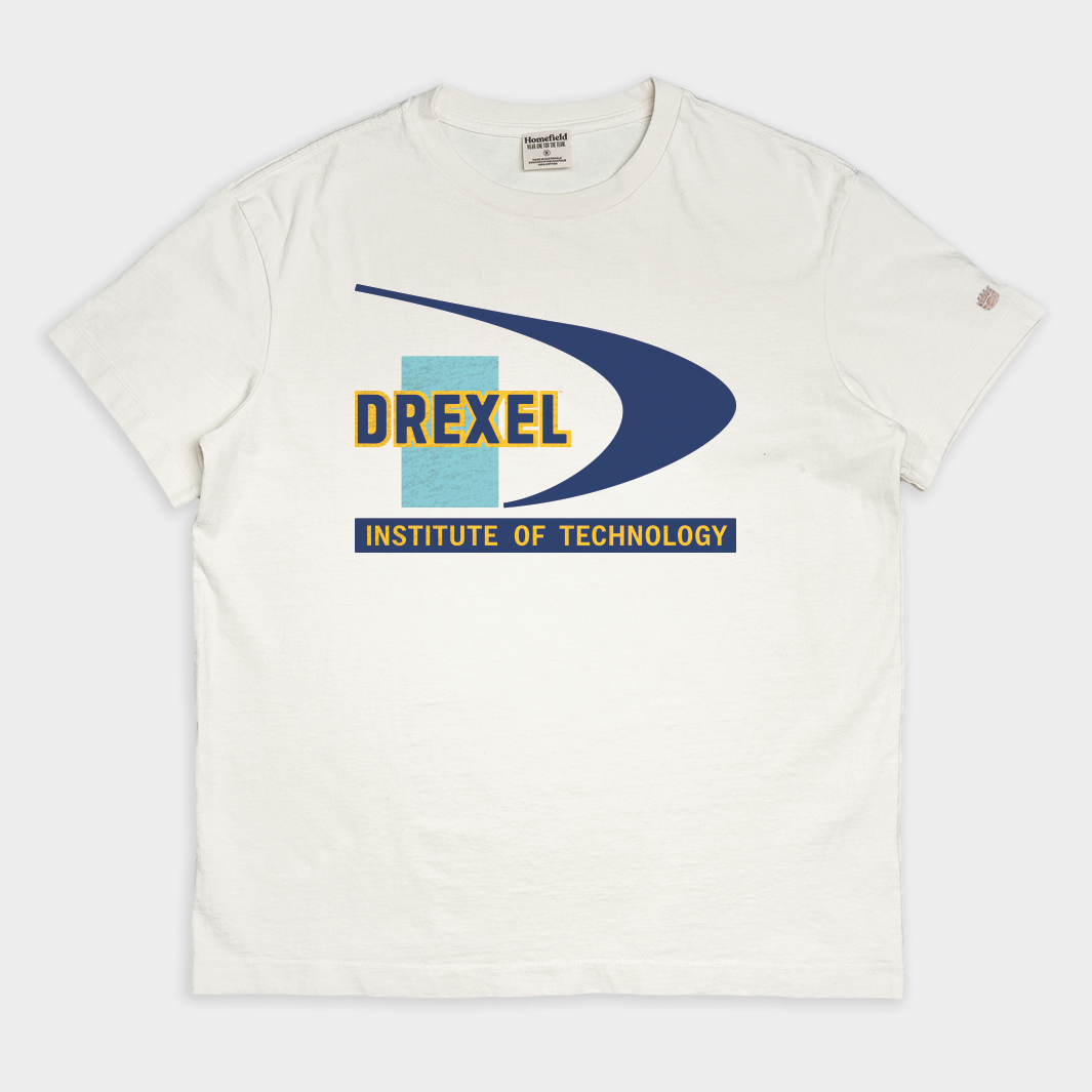 Drexel Vintage Retro Logo Heavyweight Tee - A Blast from the Past!