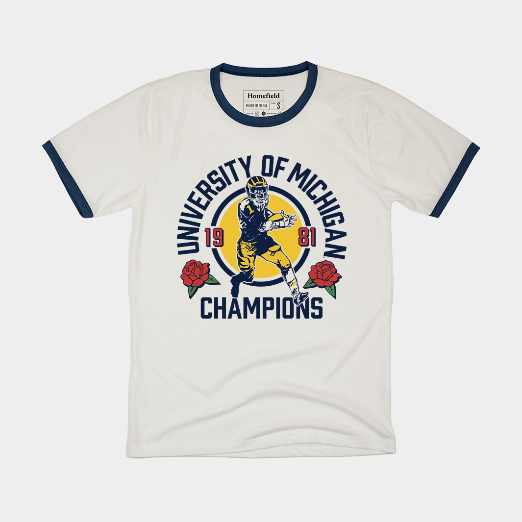 Celebrate Michigan Football's 1981 Rose Bowl Win with This Ringer Tee