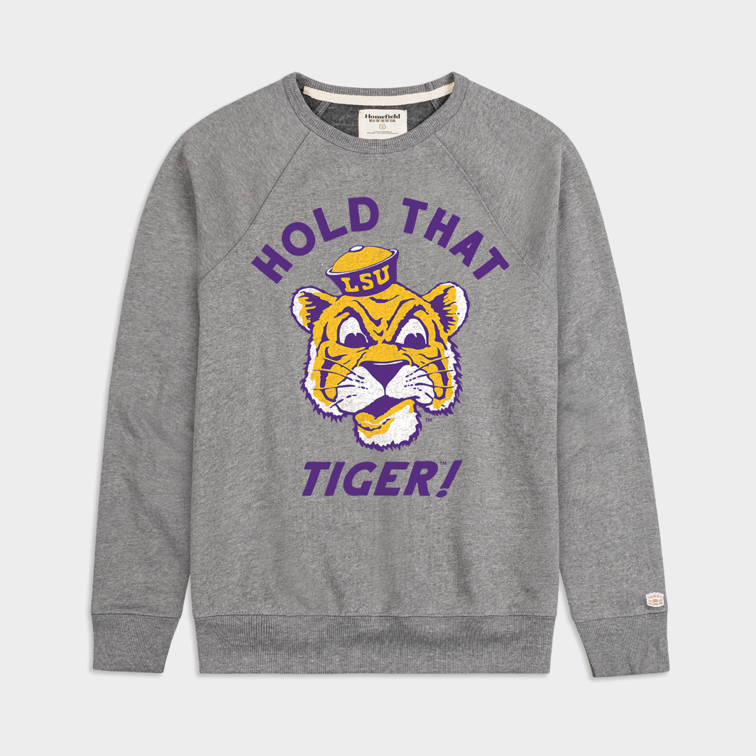Relive the Roar! Retro LSU Tiger Hold That Tiger Crewneck