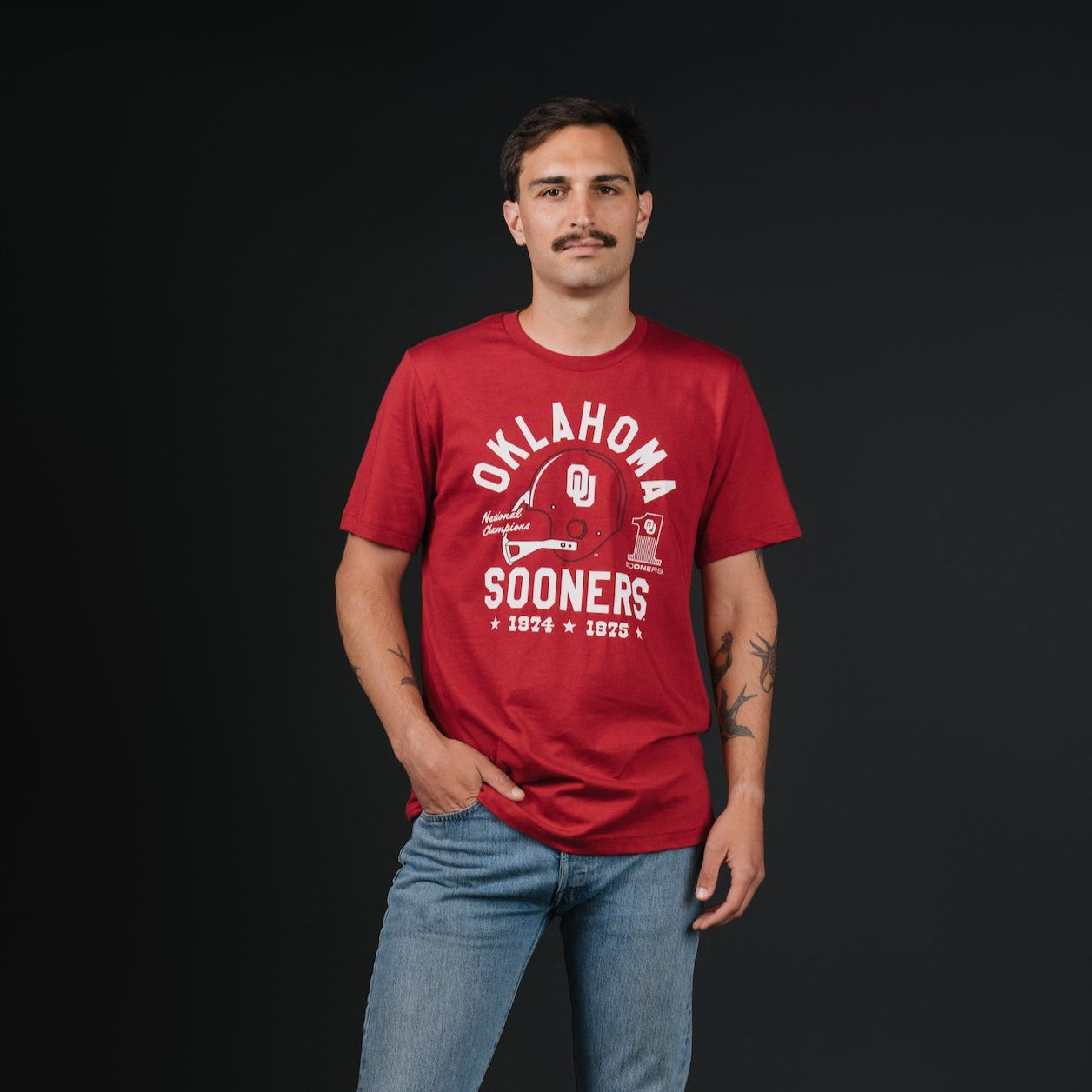 Champions of Oklahoma Football 1974 & 1975 Tee - Relive the Glory!