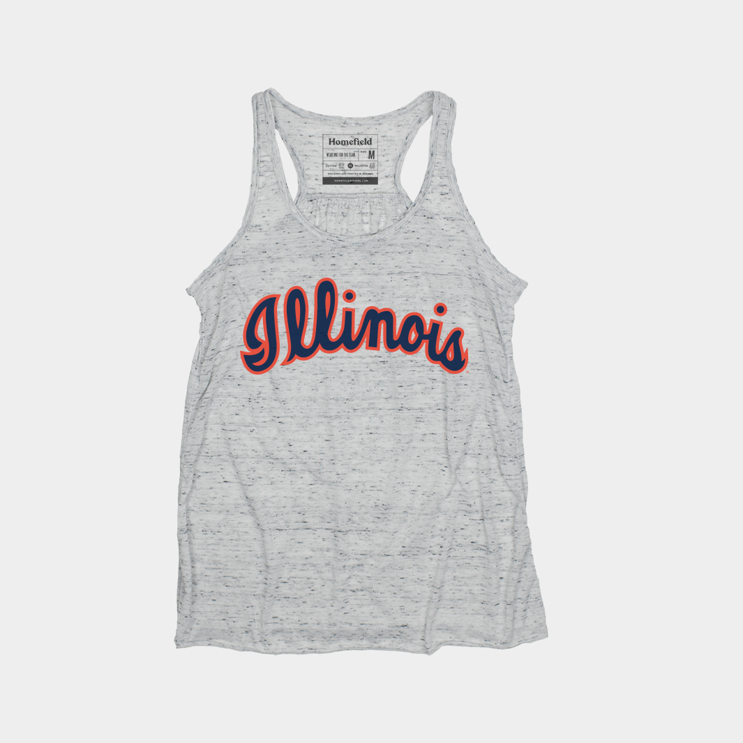 1970s Retro Illinois Basketball Script Women's Flowy Tank Top