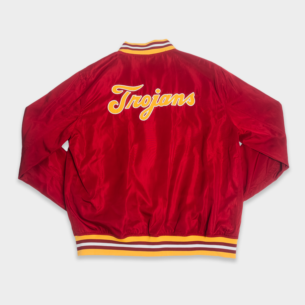 USC Vintage Trojans Script & Logo Bomber Jacket - A Must-Have for Fans!